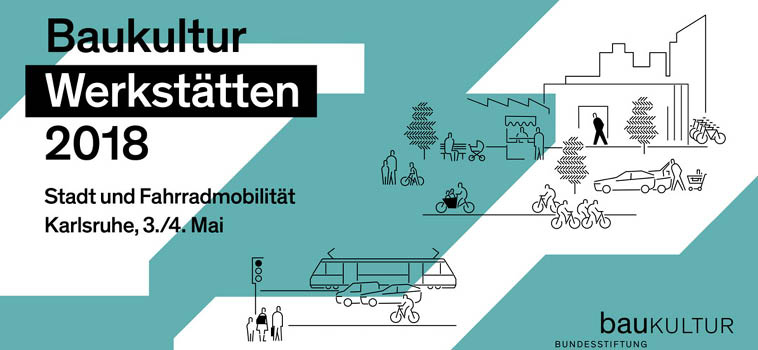ikon flyer bundestiftung Baukultur Stadt und Fahrradmobilität in Karlsruhe